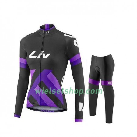 Fietskleding Dames (Wielershirt Lange Mouw + Fietsbroek Lang) 2017 CCC Liv N002